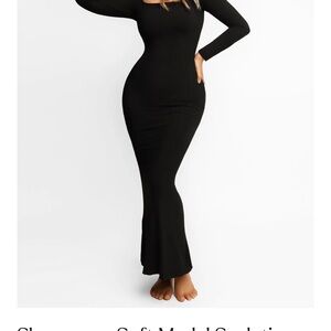 Black Bodycon Maxi dress by Popilush